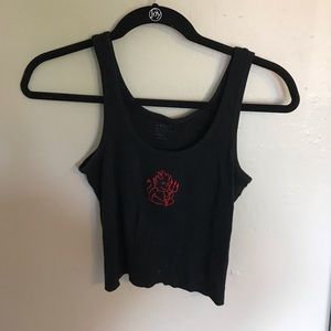 Brandy devil embroidery crop tank